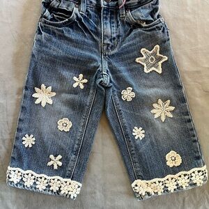 Upcycled handmade embellishments denim jeans